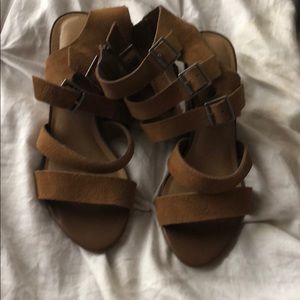 Brown Zip up heels